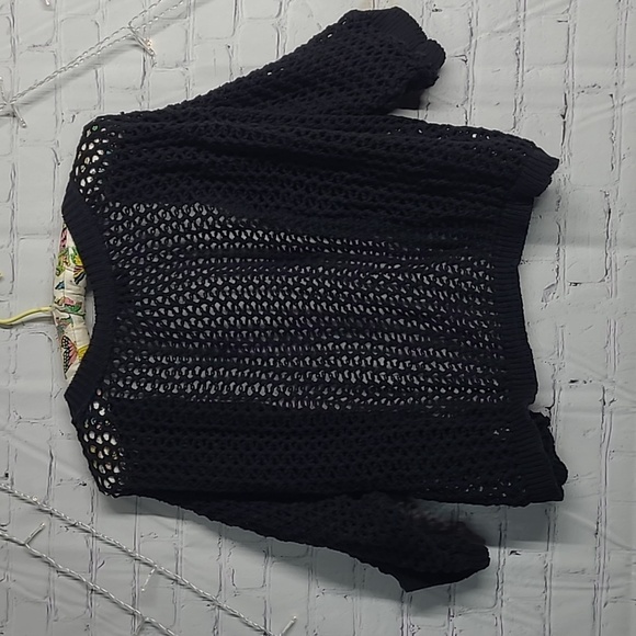 Y2K Torrid USA Made Black Chunky Loose Knit Quarter Sleeve Top Plus Size 1 - Picture 9 of 11